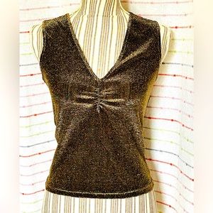 French connection - gold / black shimmer tank - lightweight material - EUC - S